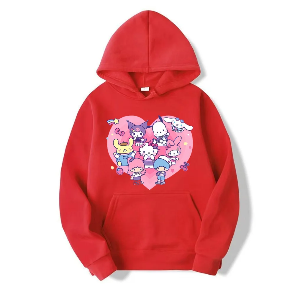 Spring and Autumn My melody And Kuromi Cartoon Anime Women Pullover Tops Spring Autumn Men Sweatshirt Pink Couple Hoodie Clothes