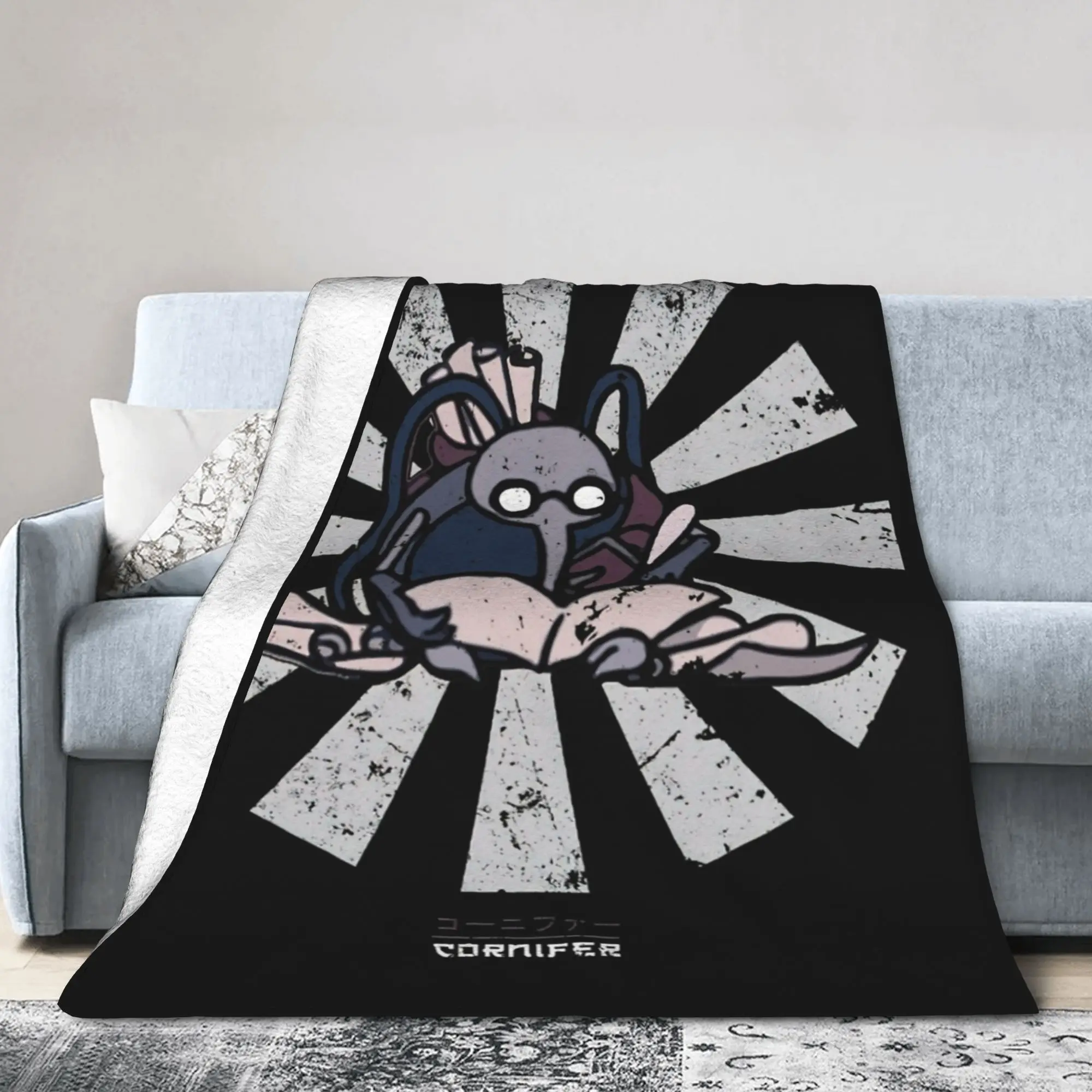Cornifer Japanese Hollow Knight Flannel Throw Blanket Game Funny for Bedroom Knitted Blanket Outdoor Ultra-Soft Portable Quilt