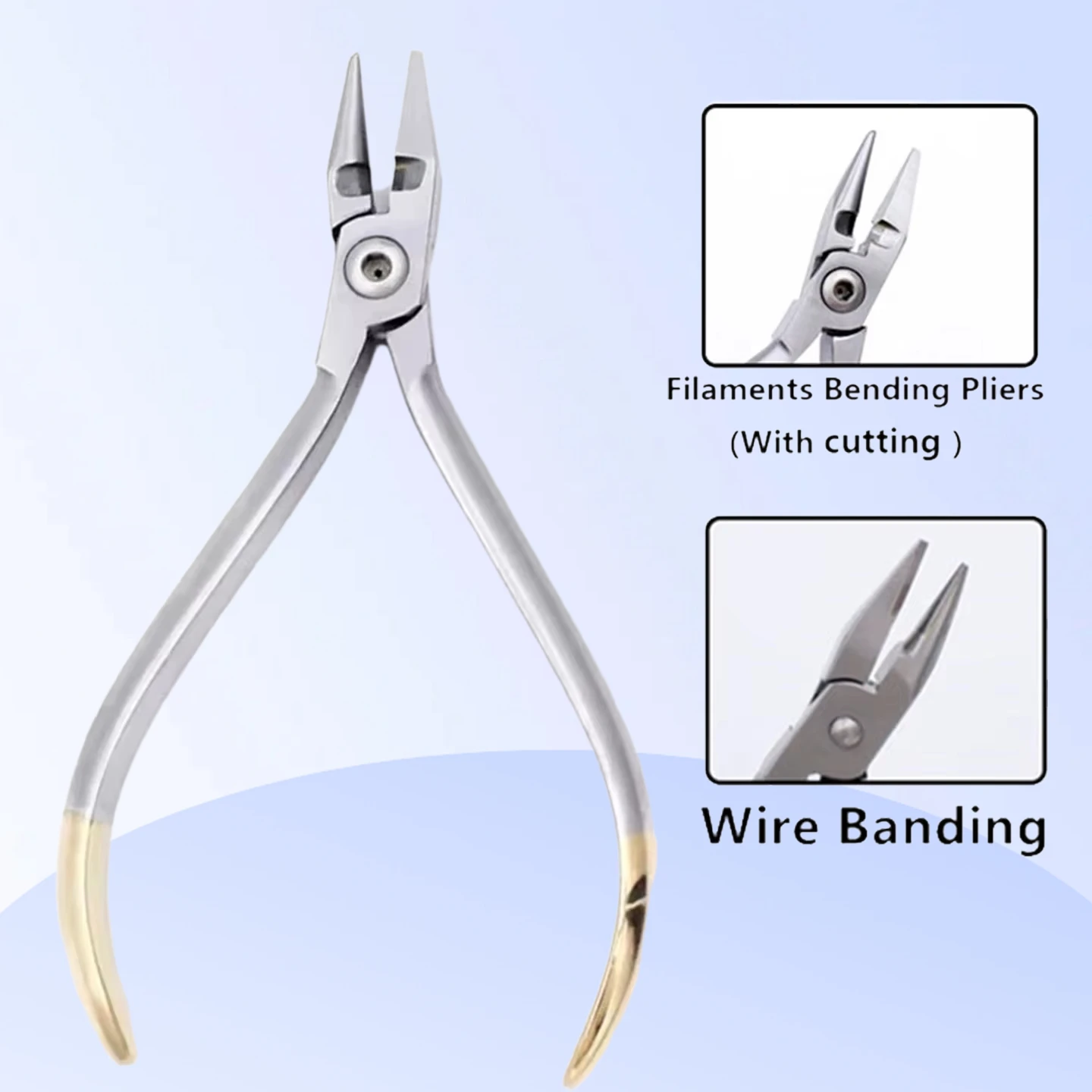 

Стоматологические изогнутые плоскогубцы из нити нержавеющей стали с ножницами, ортодонтические пинцеты, стоматологические инструменты