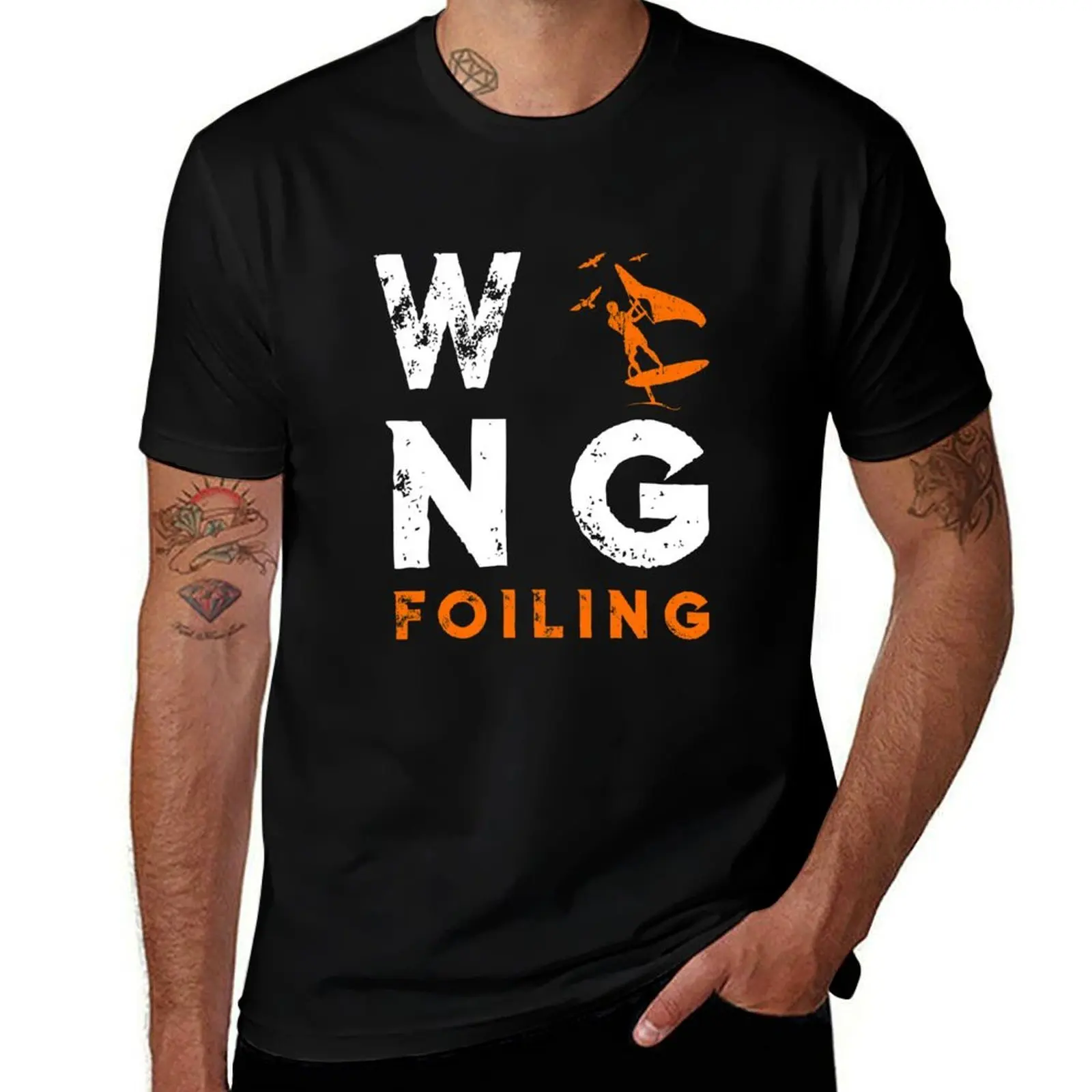 Wing Foiling Design for surfer T-Shirt Basic Regular Fit Casual T-Shirt