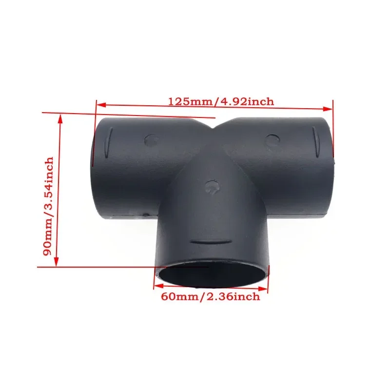 Conector de saída de duto de ventilação de ar, 60mm/75mm, ramo t, para webasto, ar, diesel, aquecedor de estacionamento, exaustão com válvula