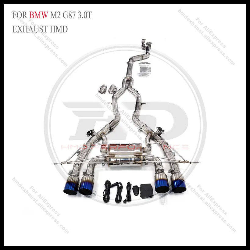 

Выхлопная система HMD Catback из нержавеющей стали для BMW M2 G87 3.0T Глушитель с клапаном
