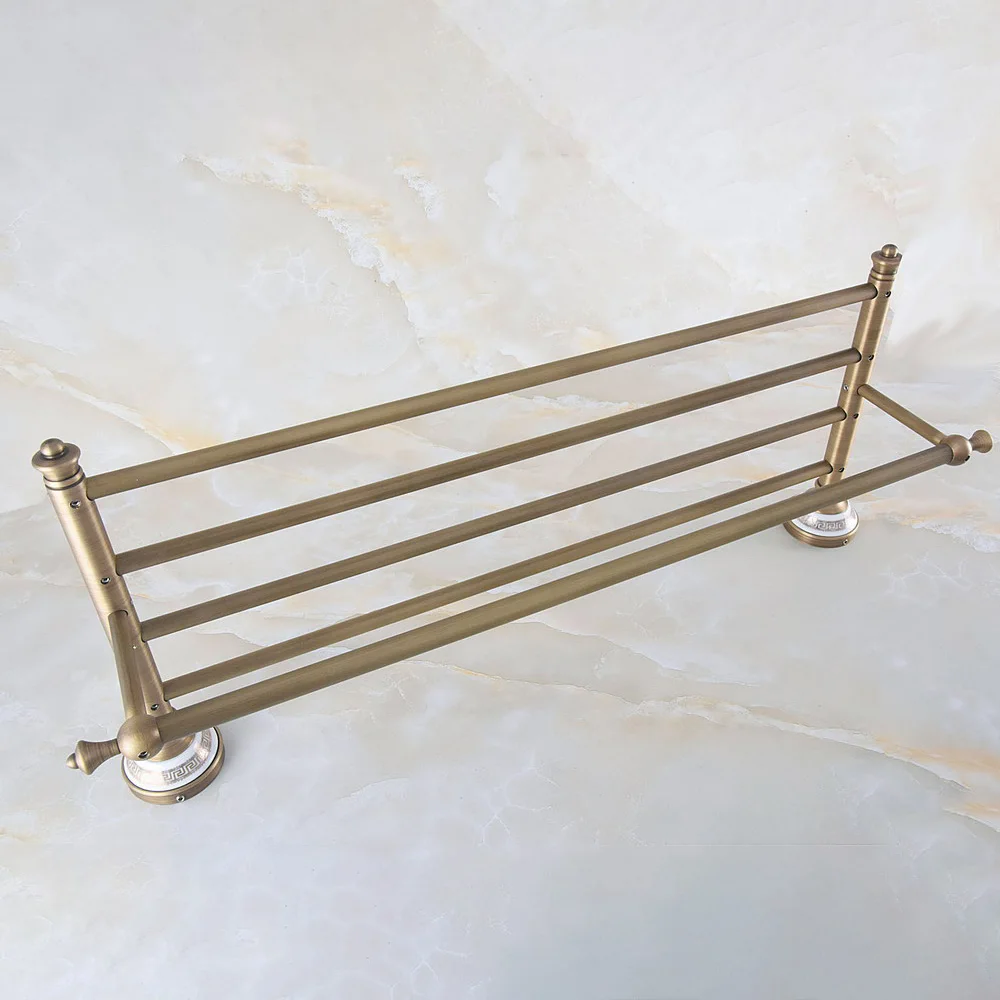 

Bathroom Towel Bar Antique Brass Toilet Towel Holder Towel Rack Shelf Solid Holder Brief Fixed Bathroom Accessory Nba571