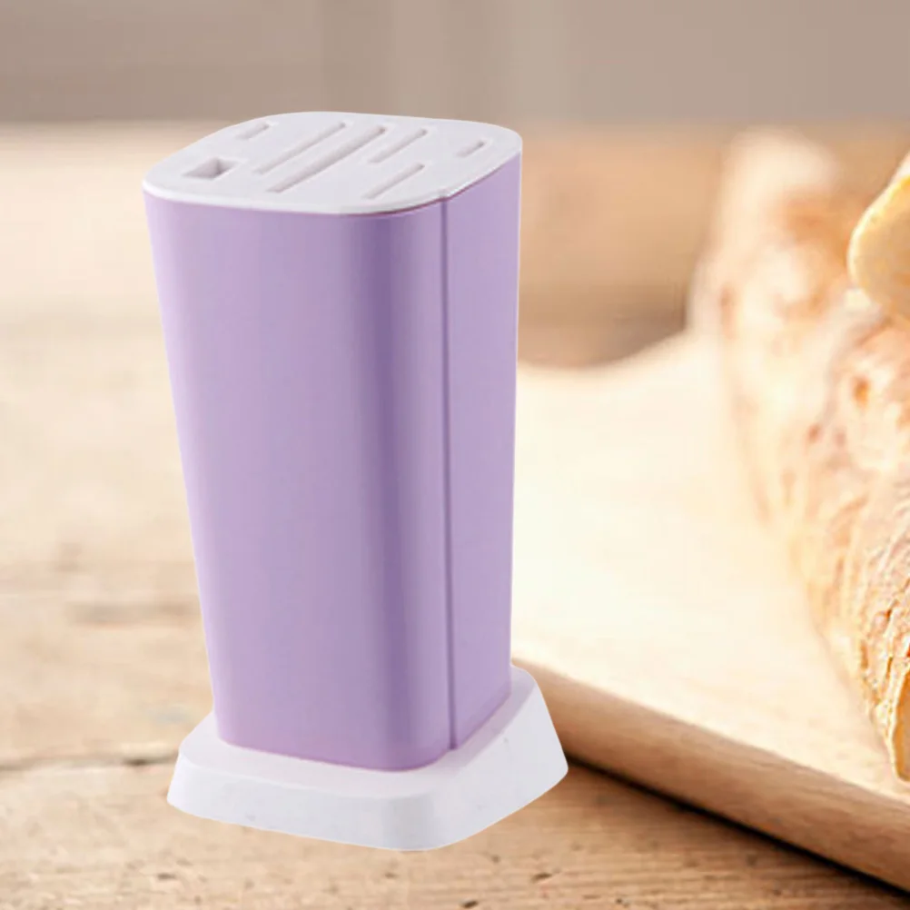 

Nordic Style Knife Holder For Kitchen Counter Pp Material Sturdy Rotatable Drain Multi Partition Knife Storage