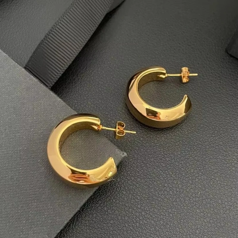 

2025 Hot Designer Brass 24K Gold Plated Earrings Women Luxury Jewelry Trend
