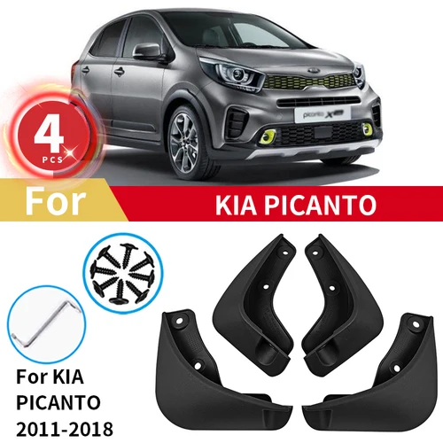 Para Kia Picanto guardabarros 2011-2015 2016 2017 2018 guardabarros delantero trasero de coche salva guardabarros accesorios de cubierta