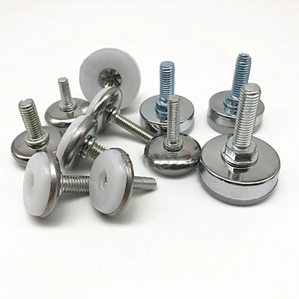 4‑5Pcs Screw‑In Furniture Leveler Feet M6 M8 Adjustable Anti‑Slip Base for Table Chair Sofa Black Clear Steel Support Hardware