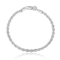 Charm 925 sterling silver Accessories Men 4MM 40-60cm 2PCS Rope Chain Necklace Bracelet Women Fashion Wedding Gift Jewelry - Image 3