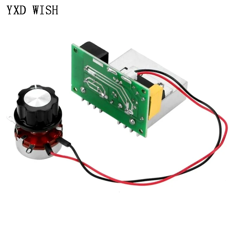 8000W SCR AC 0-220V High Power Electronic Voltage Regulator Module Dimming Speed Thermostat With Potentiometer Regulator