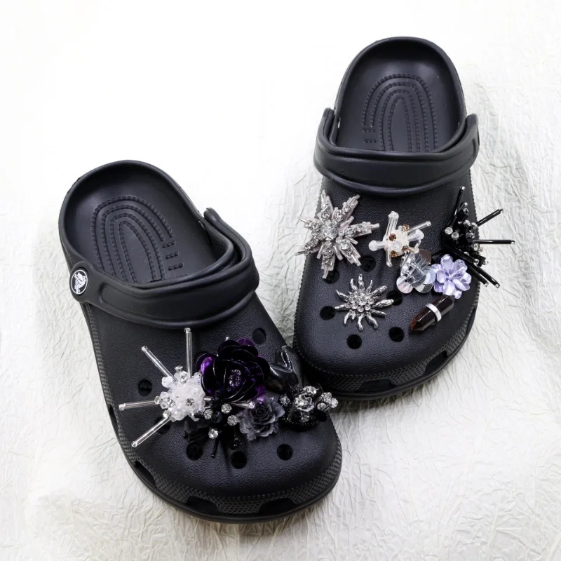 New Advanced Feeling Shoes Charms Set Removable Rhinestone Colorful  for Sandals Perfect Fashion Accessory for Xmas Gifts