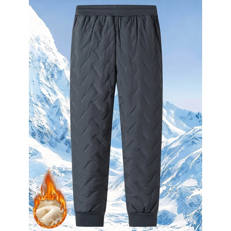 Winter Pants For Man Men's Velvet Thickened Warm Sports Trousers With Stylish Zipper Pockets Clothing Padded Sweatpants Clothes