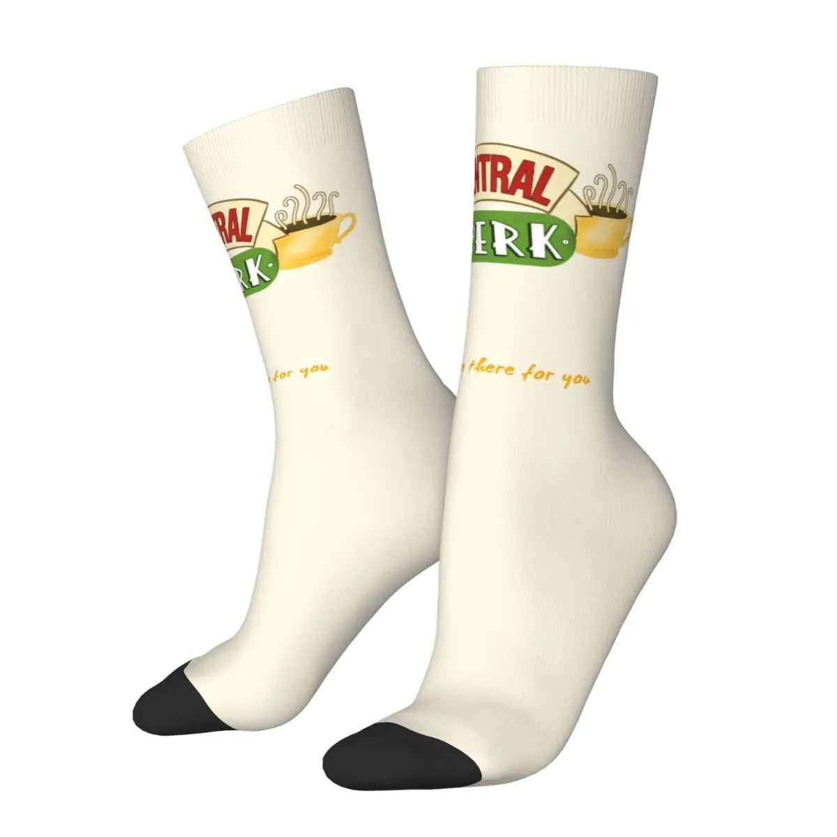 Casual Central Perk Friends Basketball Socks Classic TV Show Funny Polyester Middle Tube Socks for Women Men Breathable