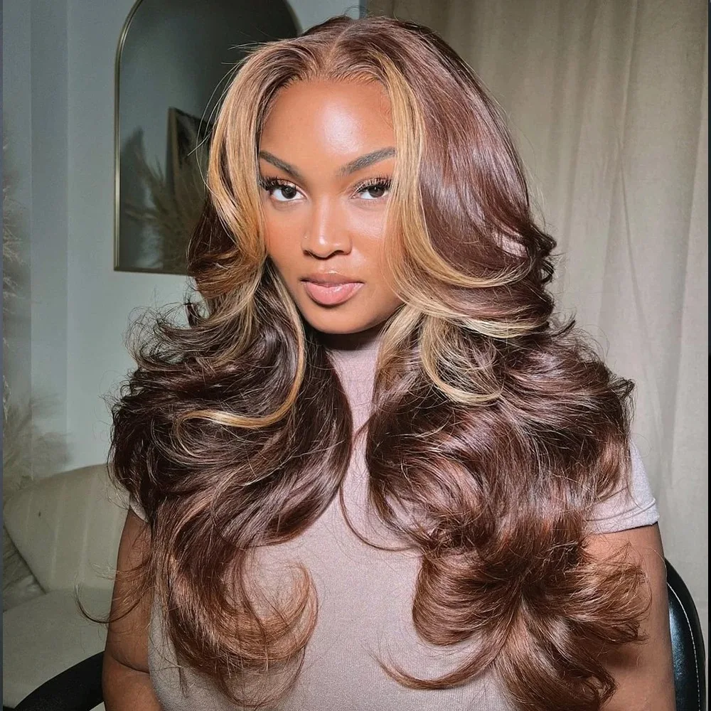 تسليط الضوء على شعر مستعار أشقر قصير بوب الدانتيل الجبهة الباروكات الجسم موجة الدانتيل الباروكة الأمامية 13x4 HD قبل قطعها غلويليس الاصطناعية اليومية تأثيري