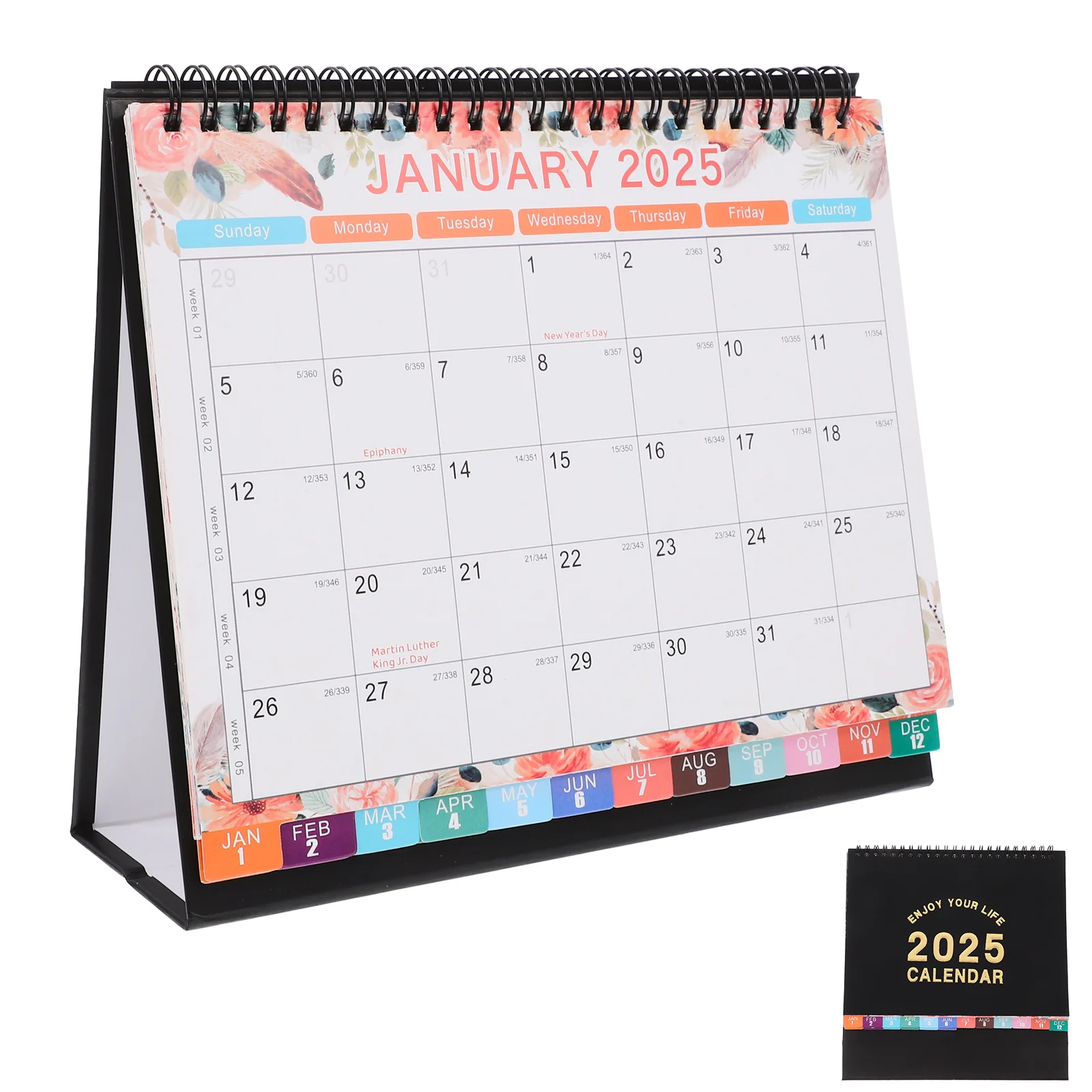 Desk Calendar English Version Stands Birthday Desktop Calendars Small Black Academic Cute