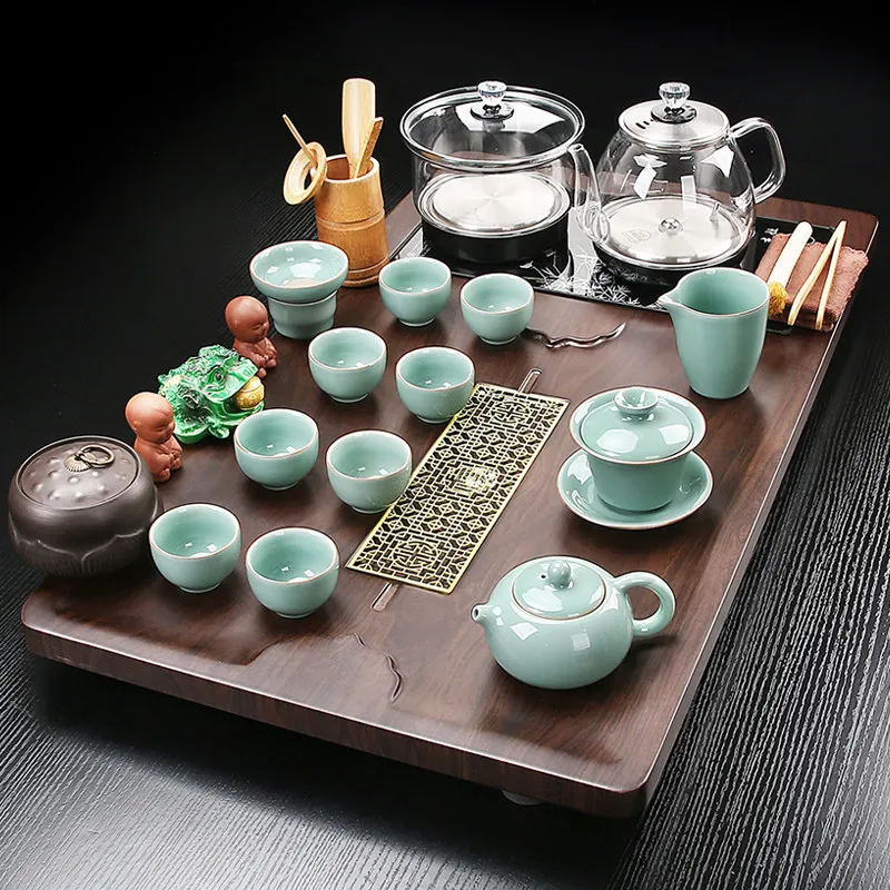 

Nordic Rectangle Tea Tray Decorative Serving Small Ceremony Hospitality Tea Tray Kung Fu Living Room Bandejas Home Decorationgs