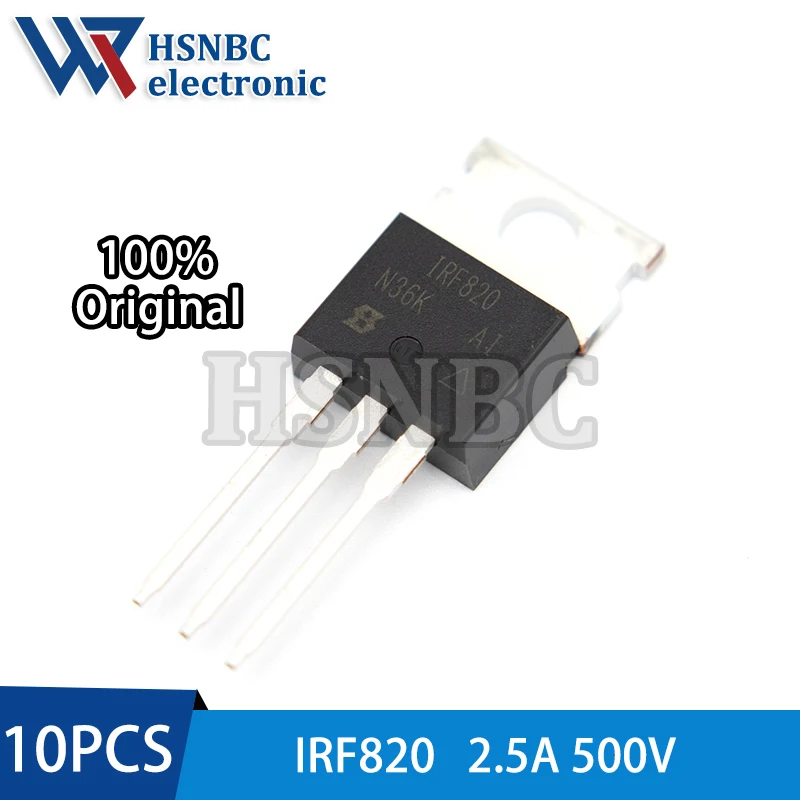 10PCS IRF820 IRF820PBF TO-220 500V 2.5A N-channel Power MOSFET Transistor 100% New Original