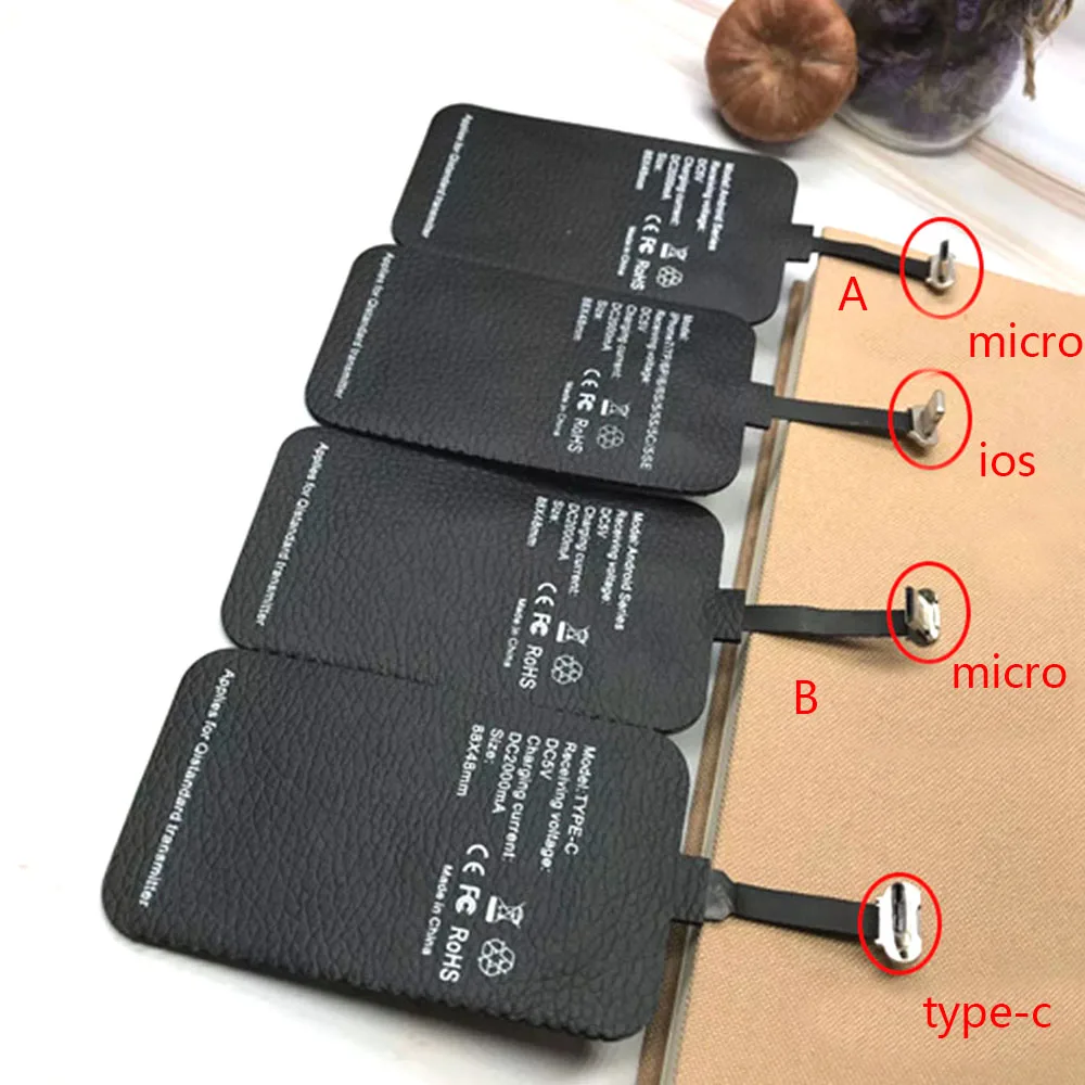10W Drahtlose Empfangsspule für iPhone 5 6 7 Typ C Universeller Drahtloser Ladeadapter für Samsung Huawei Xiaomi