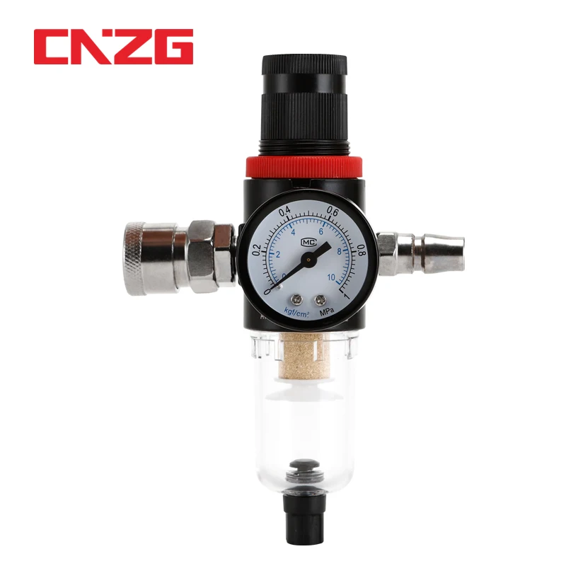 1pc AFR-2000 Pneumatic Filter Air Treatment Unit Pressure Regulator Compressor Reducing Valve Oil Water Separation AFR2000 Gauge