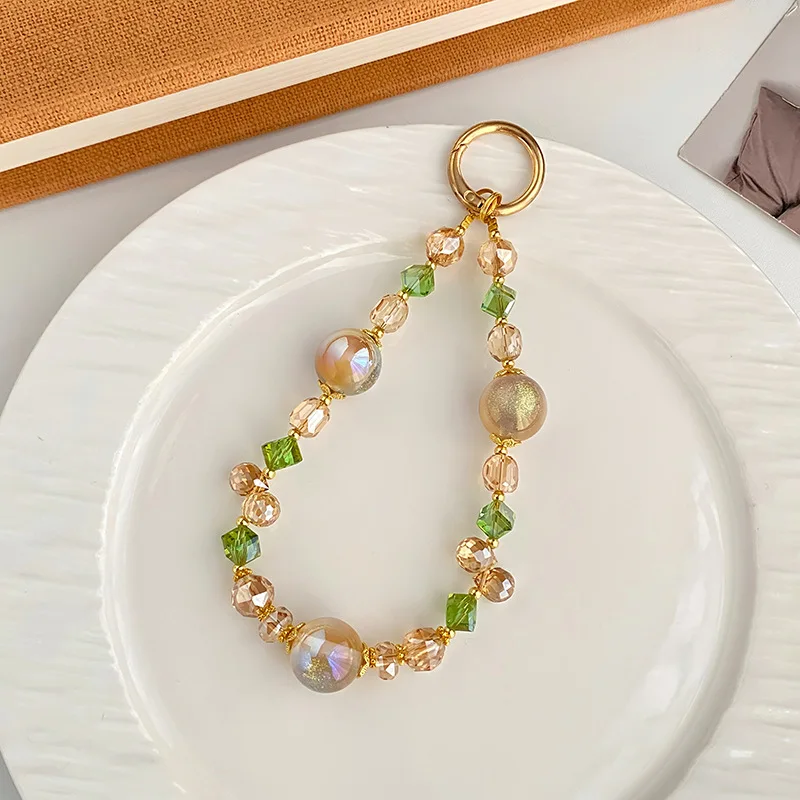 

Новая роскошная цепочка для мобильного телефона с высоким смыслом янтарного цвета, креативная DIY изысканная сумка из бисера ручной работы, подвесной брелок, подвеска