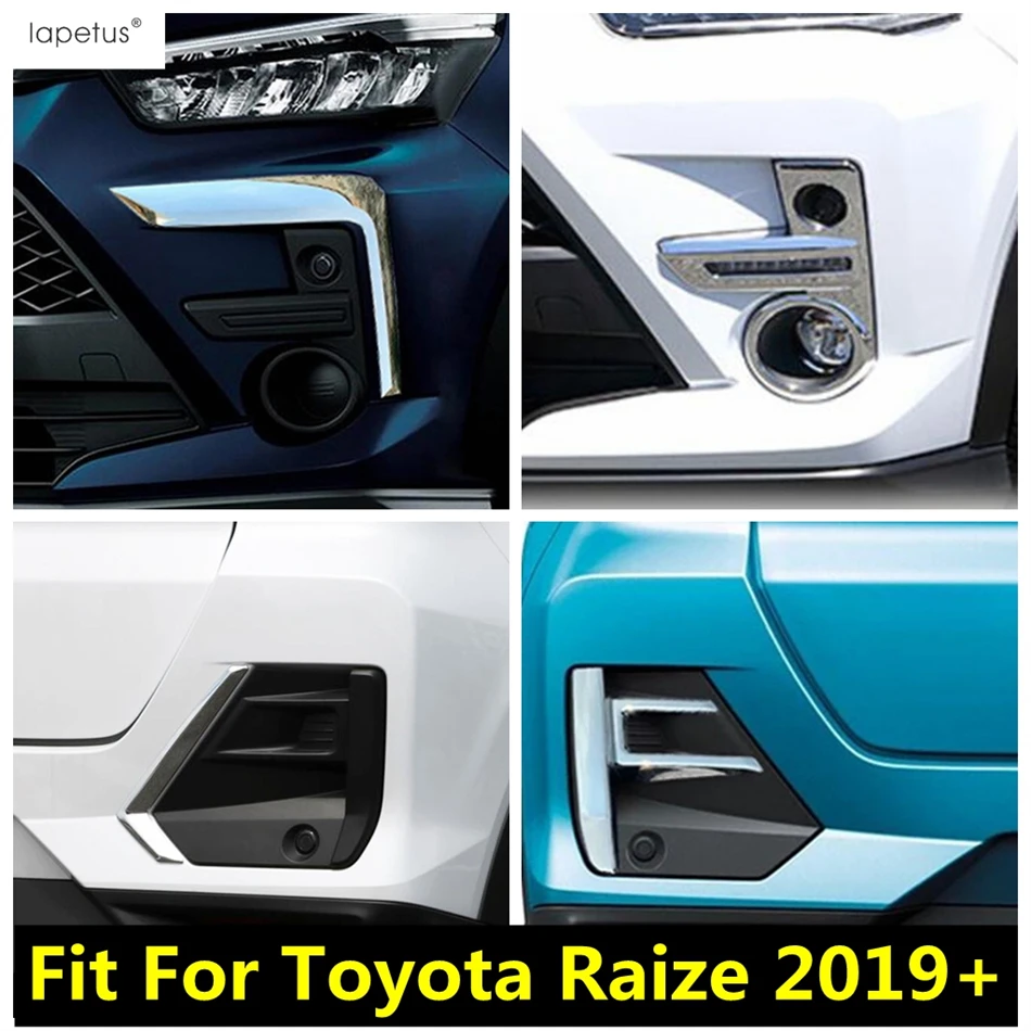 

Car Front Rear Bumper Fog Lights Lamps Frame Eyebrow Cover Trim ABS Chrome Exterior Accessories Fit For Toyota Raize 2019 - 2021