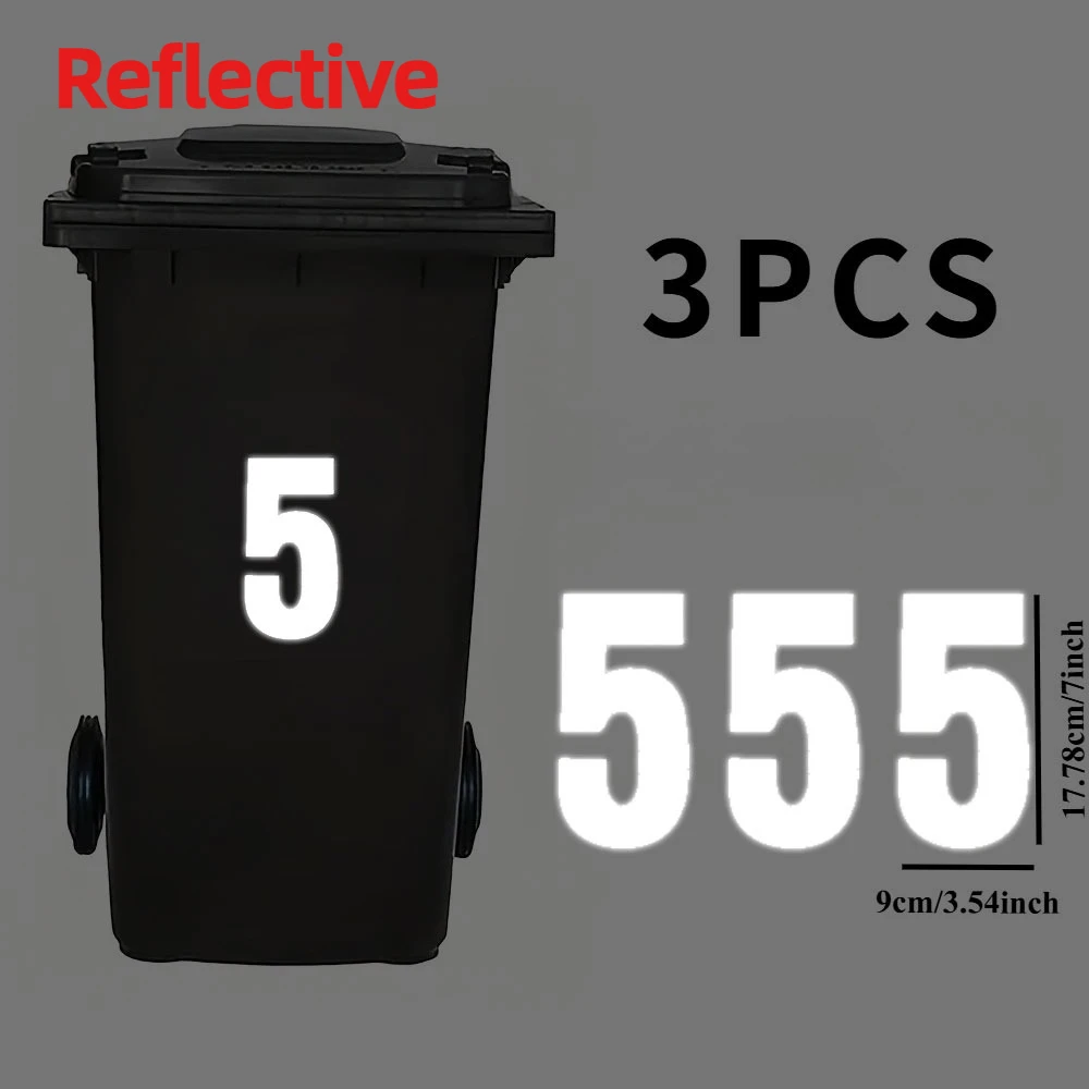 3 stks/vel 0 Tot 9 Nummer Reflecterende Bin Stickers Waterdicht voor Dumpster Garage Kantoor Parkeren zelfklevende Vinyl Decals