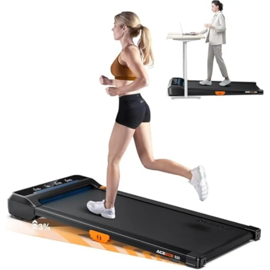 

Walking Pad Treadmill with Incline Under Desk Treadmills for Home Office 10% Manual Incline Portable Treadmill with Remote Cont