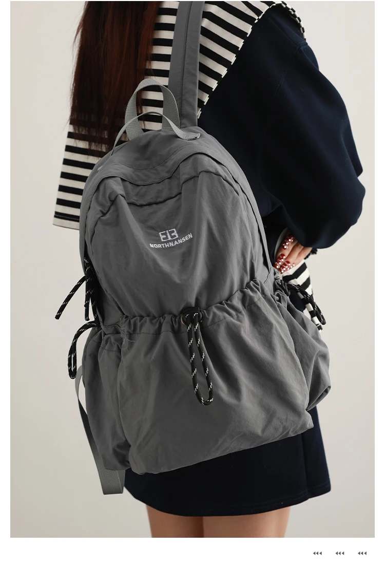 Travel Nylon Simple Commuting Casual Lightweight Sports Fitness Student Backpack Large Capacity Portable Bag for Women