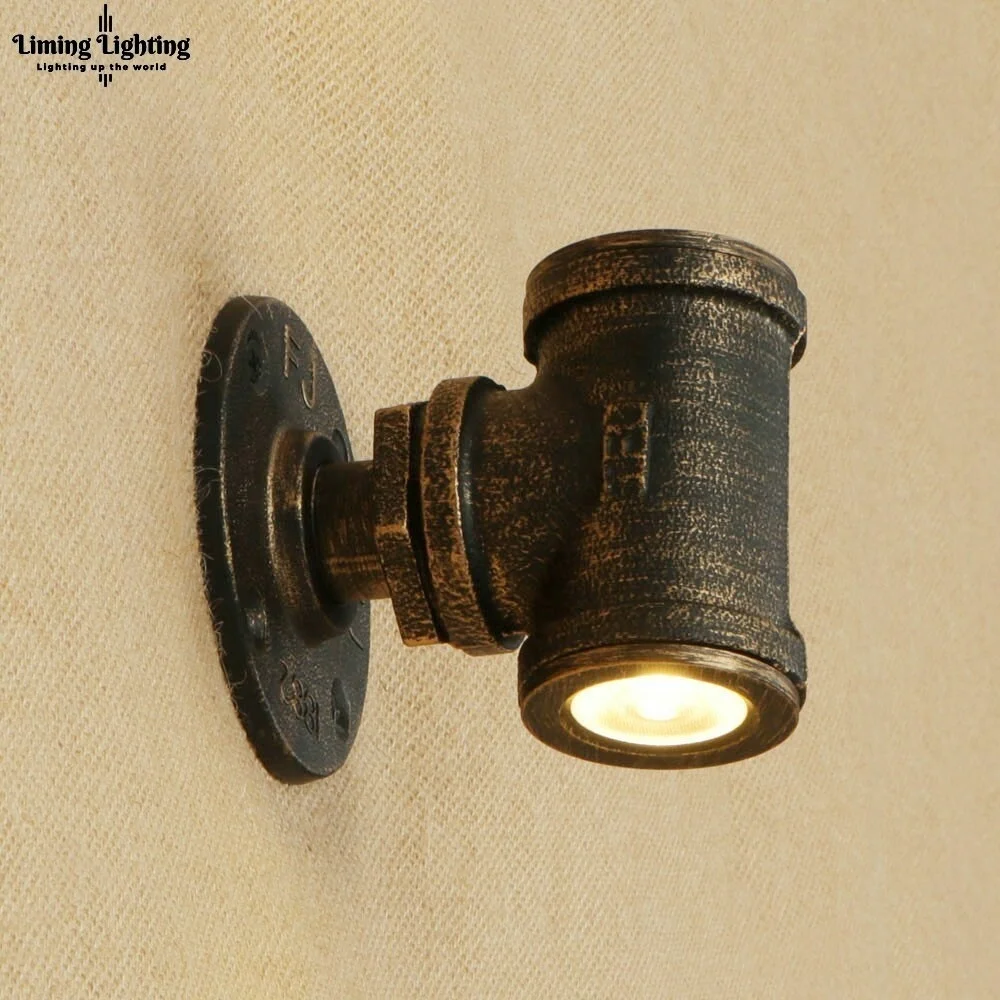 Lámpara De Pared Industrial De tubo Led De agua, lámpara De Pared Retro para Loft, lámpara De Pared para escalera, baño, aplique De Pared De hierro, Luminaria Abajur