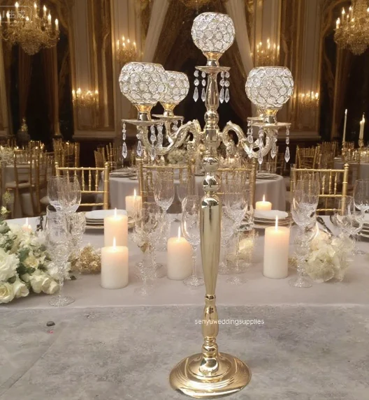 100cm 10pcs Wedding Flower Stand Vase Holder Centerpieces for Road Lead Candelabra Gold Tall Candle Holder for Tables Wedding