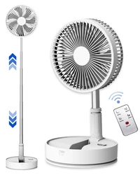 UNITEDTME Oscillating Fan Foldaway with Remote Control, Battery Powered Fan for Camping, 4 Speed, Timer, Portable