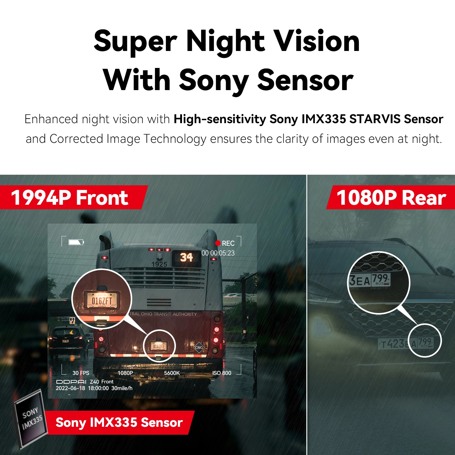 DDPAI Dash Cam Z40 Dual Auto Kamera Recorder 1944P HD Vorne und Hinten GPS Wifi Auto DVR 24H parkplatz Schutz D2save Lagerung