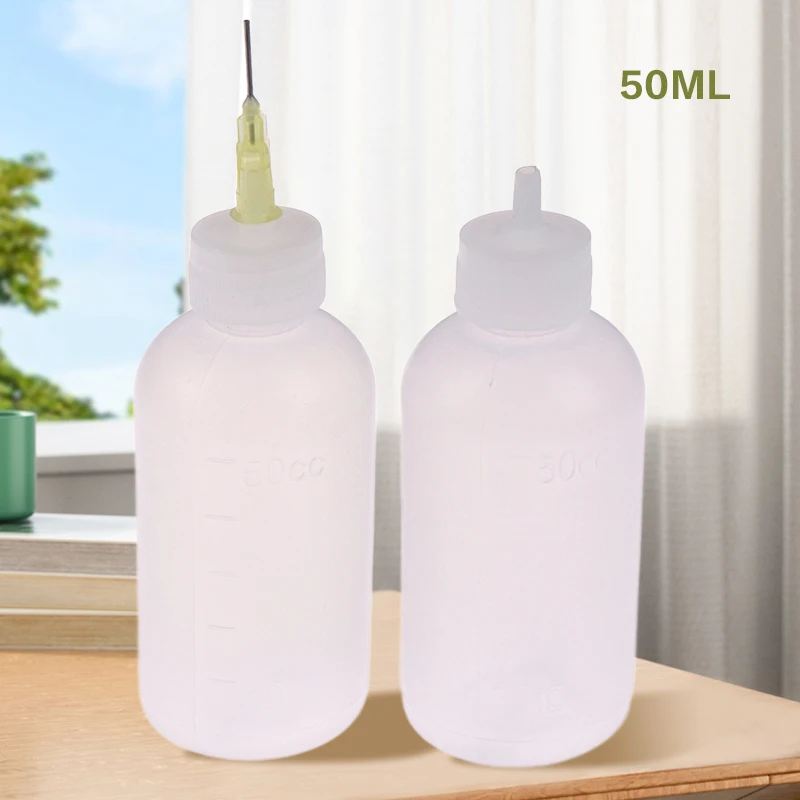 50ml Liquid Glue Rosin Solder Needle Dispenser Bottle Refillable Precision Applicator for PCB Repair and DIY Craft
