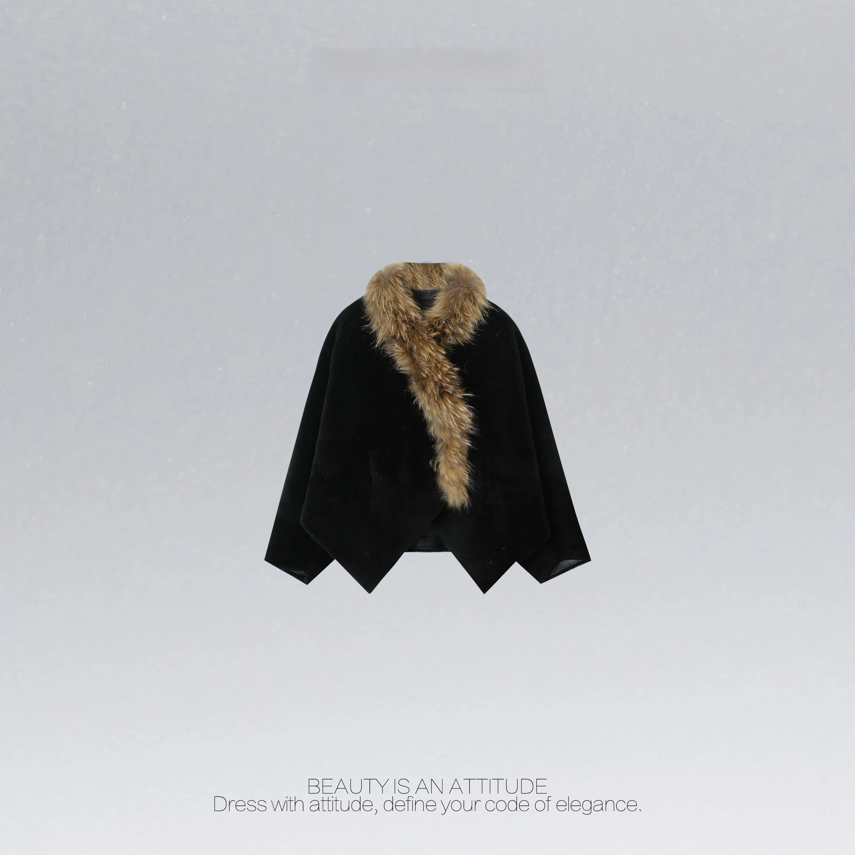 

Роскошное шерстяное пальто с меховым воротником и вставками из овечьей шерсти, высококачественное молодежное женское пальто для зимнего сезона, без бренда, без зарегистрированной торговой марки