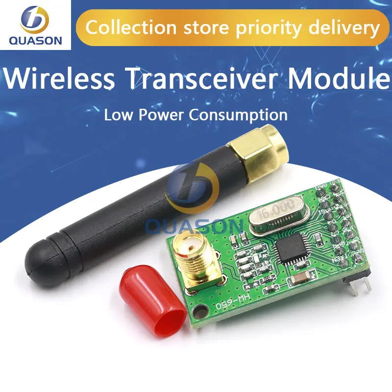 NRF905 Wireless Transceiver Module Wireless Transmitter Receiver Board NF905SE With Antenna FSK GMSK Low Power 433 868 915 MHz