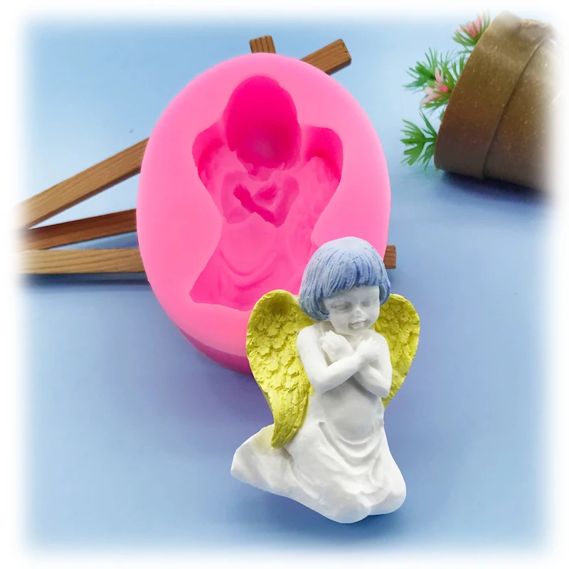 3D Cupid Angel Baby Silicone Fondant Molds Cake Decorating Tools Soap Resin Chocolate Candy Dessert Cupcake Kitchen Baking Mould