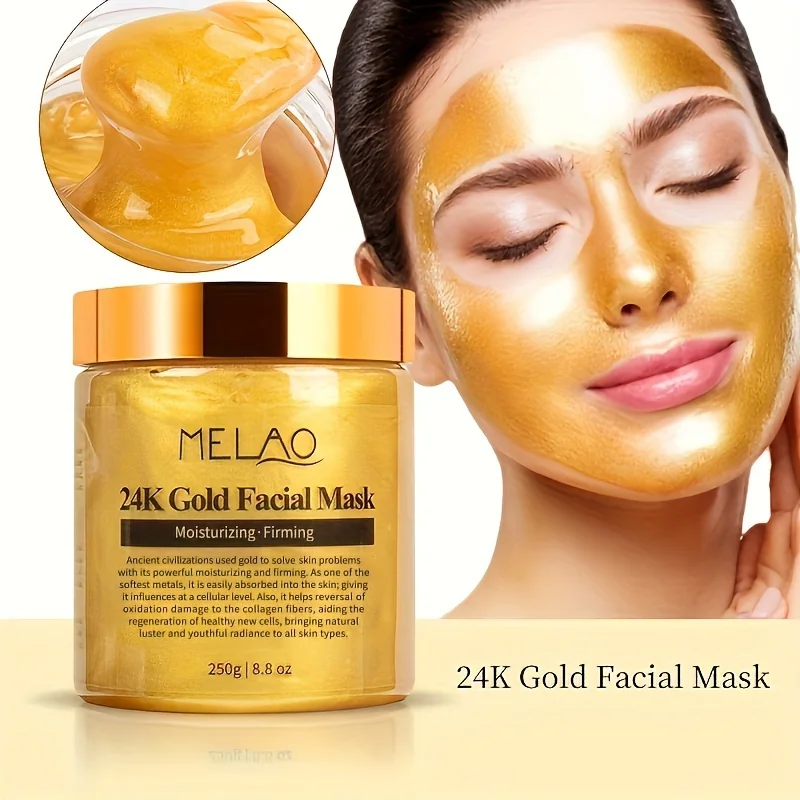 MELAO 24K Gold Face Mask Beauty Facemask Skin Remove France Golden Collagen Facial Moisturizing Masks