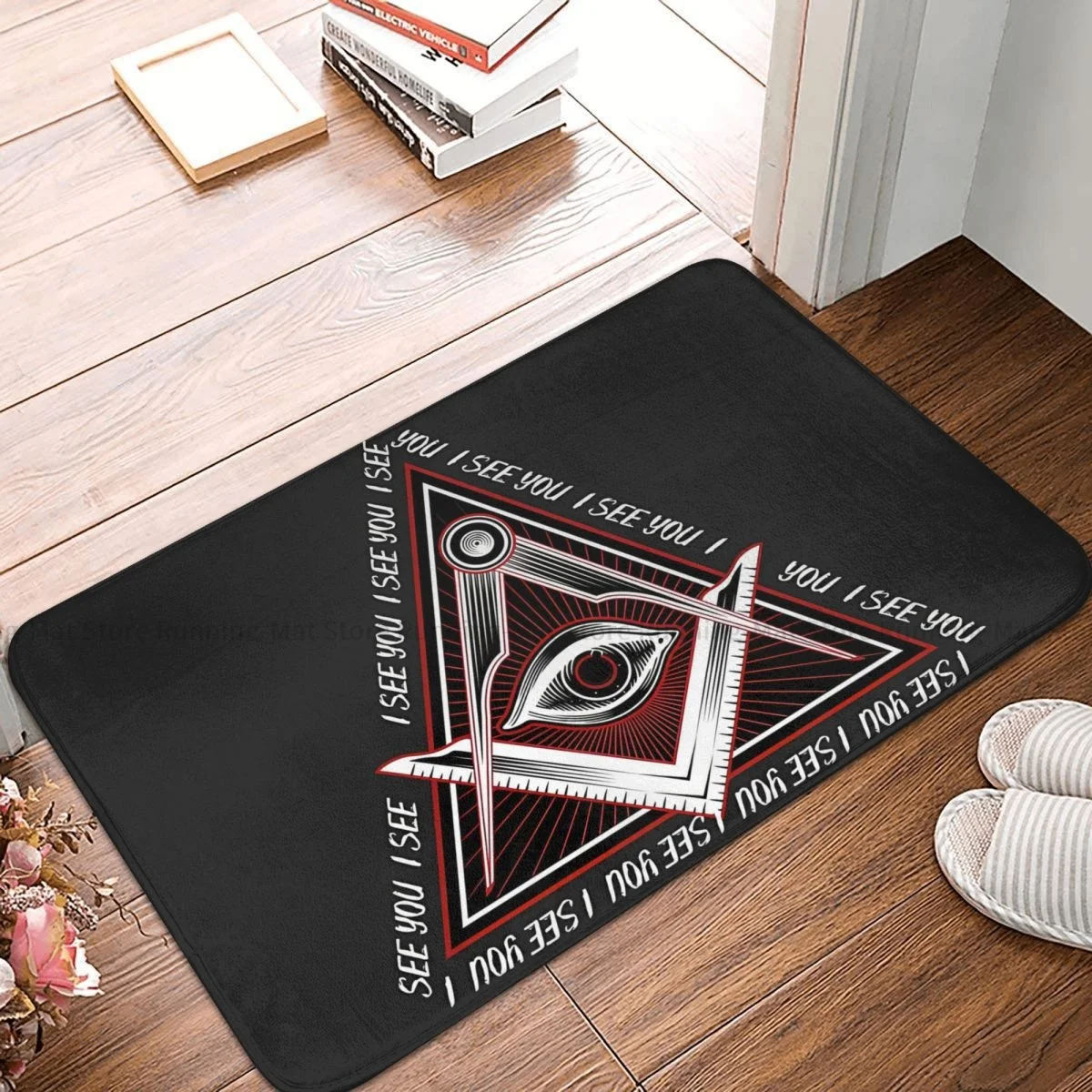 Illuminati Anti-Slip Doormat Bath Mat I See You Balcony Carpet Welcome Rug Indoor Decor