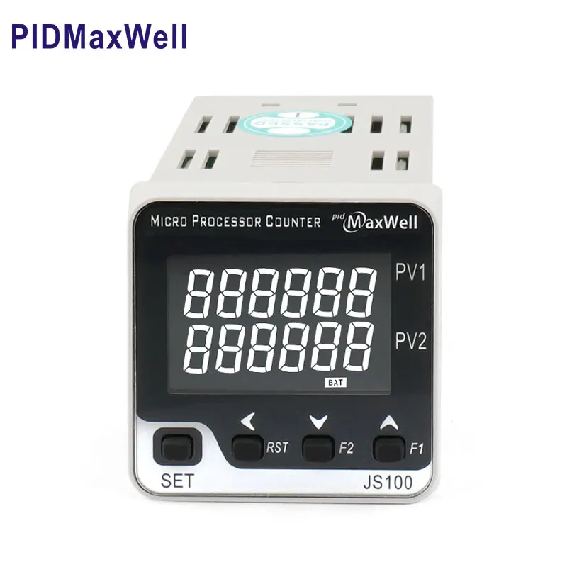 PIDMaxwell JS100 Digital Counter 48x48mm Dual Display 6 Digit Micro Processor Counter AC85-265V RS485 Optional