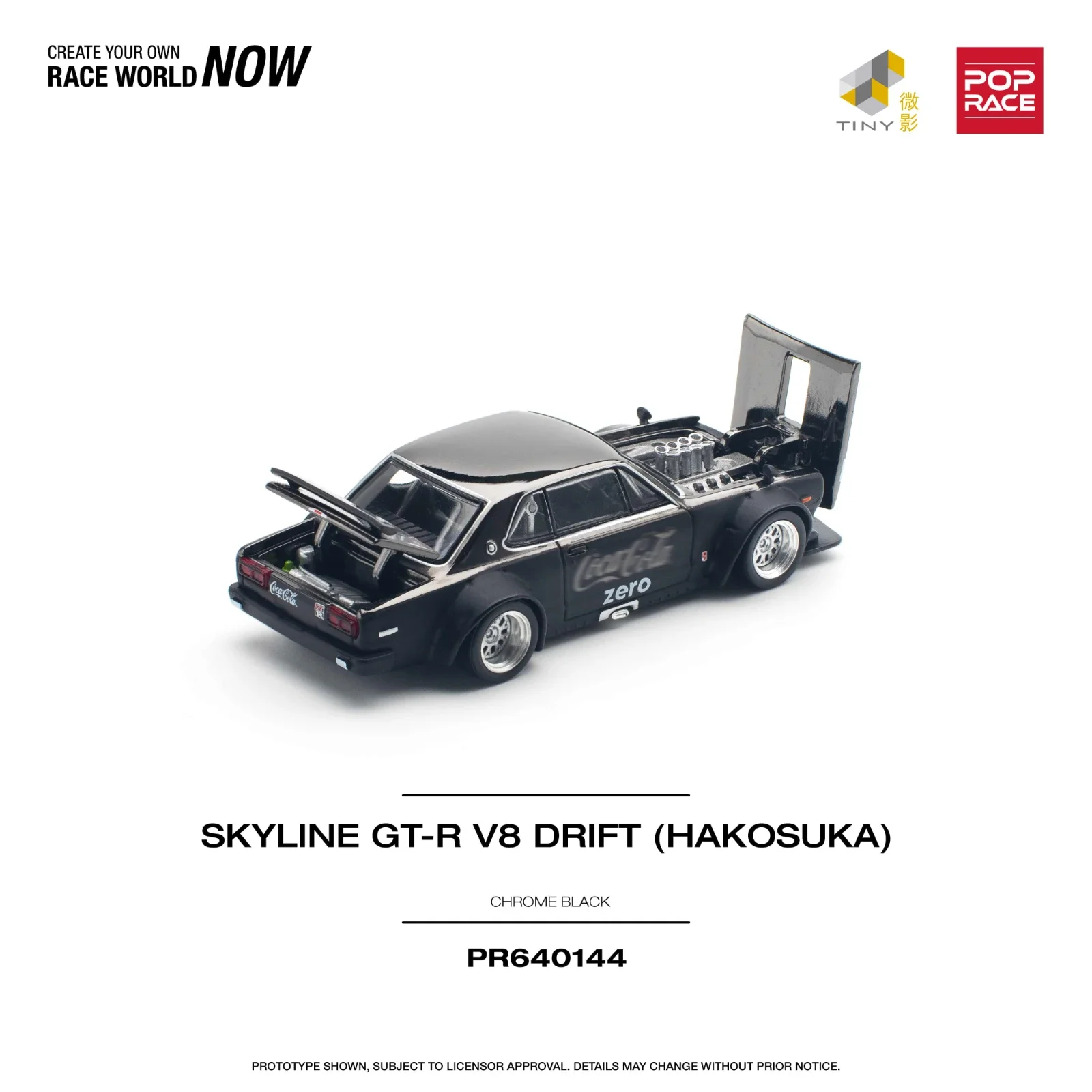 PreSale Pop Race 1:64 Skyline C210 Kaido Racer Japanese Bosozoku Diecast Diorama Car Model Collection Miniature Toys