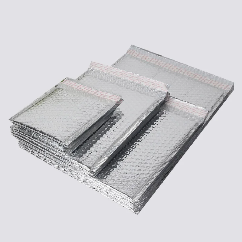 20 PCS Silver Aluminum Film Bubble Bag Self-adhesive Express Delivery Accessories Small Commodity Shockproof Envelope Bags