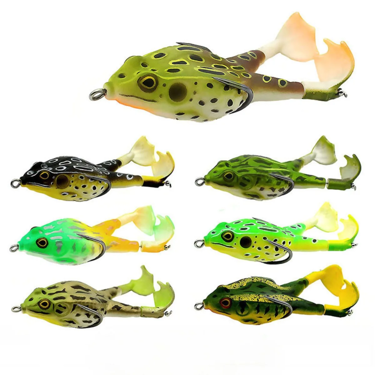 Frog Lure Double Propeller Legs Silicone Soft Baits 13.6g 16.6g Topwater Wobblers Artificial Bait For Bass Catfish Fishing Tools