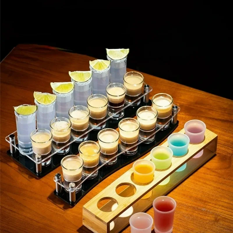 6pcs Shot Glasses Cup Set,B52 Cocktail Glass Cups,Mini Whiskey Shot Glass Cup With Holder,Shot Cups for Vodka,Tequila,Sake,