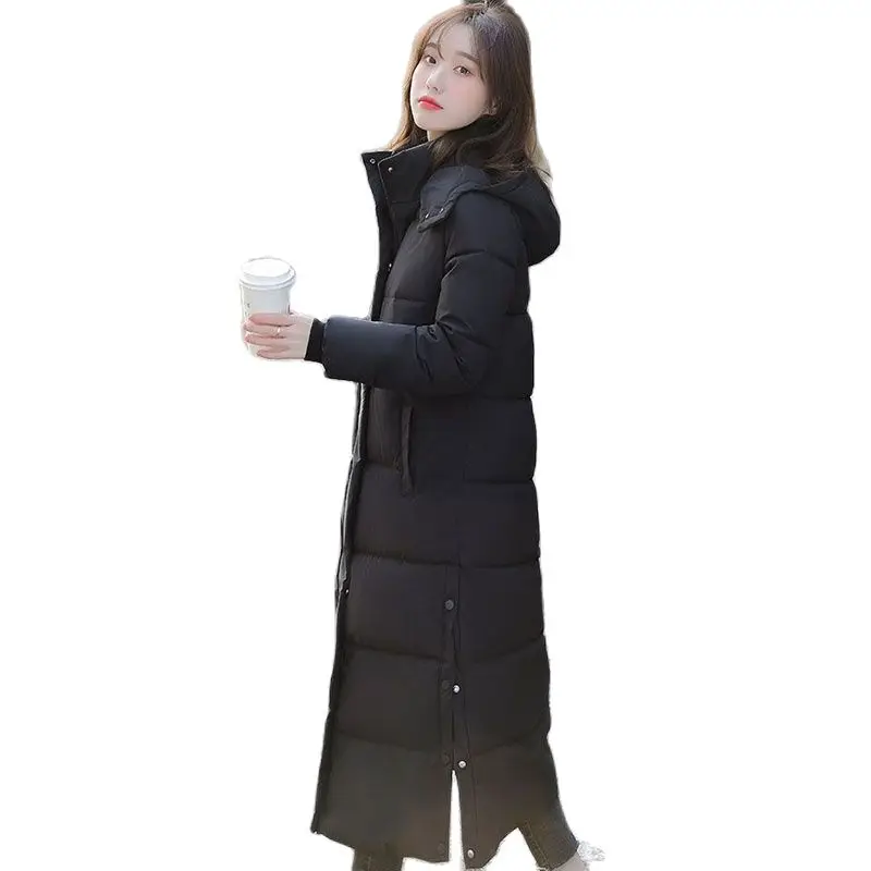 Women's Trendy Autumn Winter Winter New Hooded Loose Korean Version Down Women's Knee-length