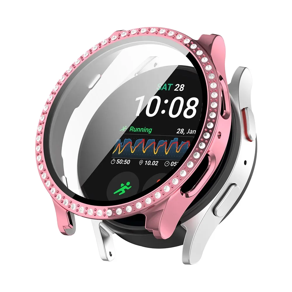 Etui Diamond Bling do zegarka Galaxy Samsung Galaxy Watch 7/FE 40mm 44mm, osłona ze szkła hartowanego do zegarka 4 5 6 Akcesoria