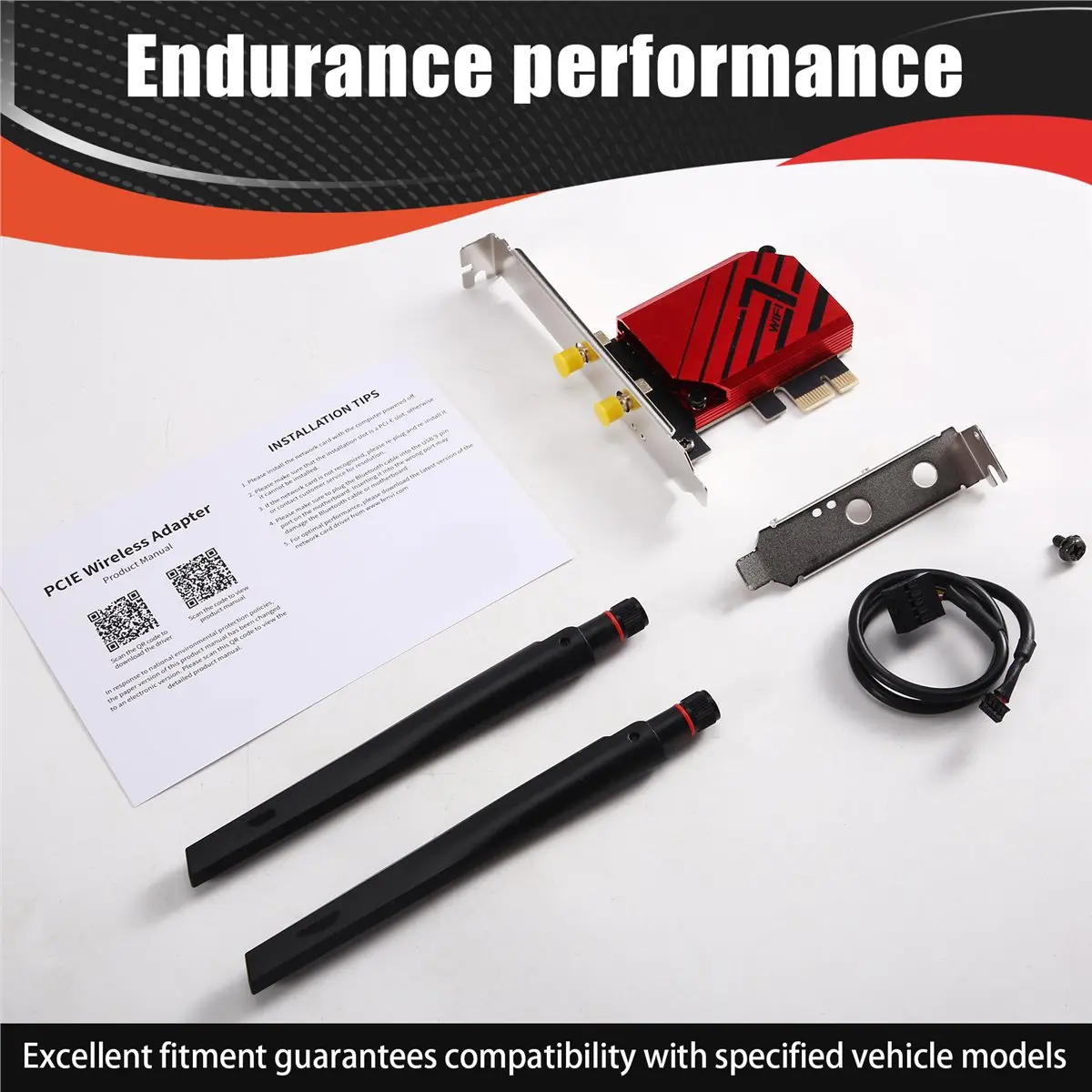 WiFi 7 MT7925 PCIe Network Card Bluetooth 5.4 Wireless Adapter 5400Mbps Tri Band 2.4G 5G 6GHz WiFi7 Antenna Card