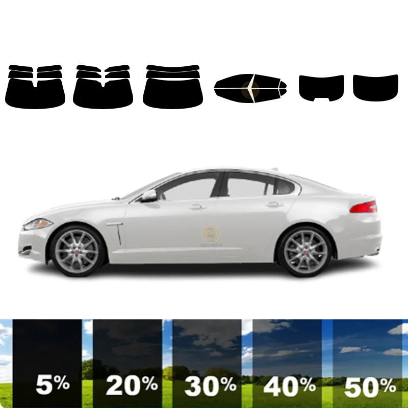 

precut Removable Window Tint Film For Car 100% UVR 5%-35%VLT Heat Insulation Carbon ﻿For JAGUAR XFR 4 DR SEDAN 2009-2015