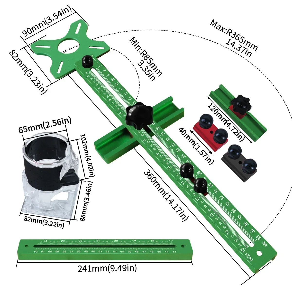 

Аппаратное приспособление Фрезерный станок Кронштейн для канавок Три в одном Режущее приспособление Регулируемый строгальный станок Направляющий шкаф для круговой резки