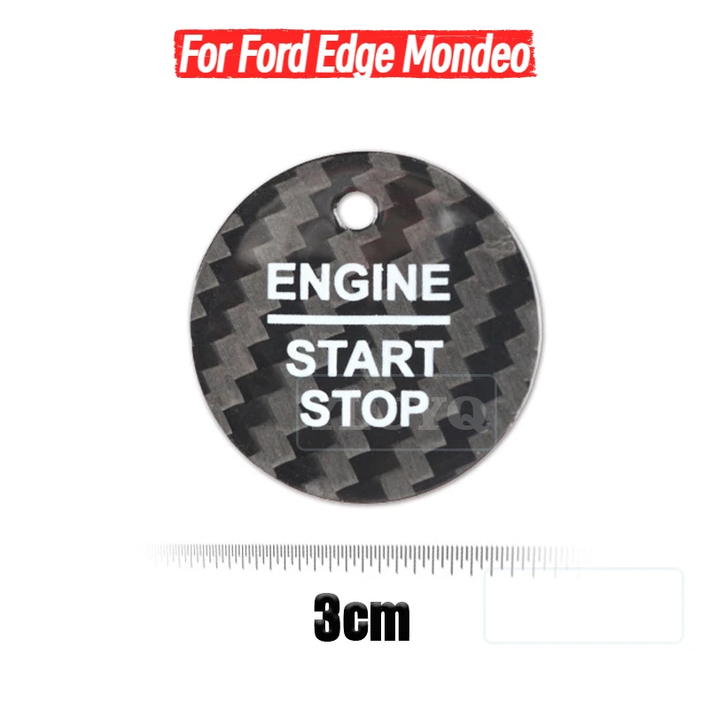

for Ford Edge Mondeo Car Engine One Button Start Button Decorative Sticker Carbon Fiber Interior Accessories