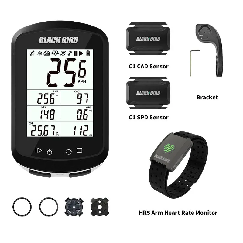 

BLACKBIRD GPS Bike Computer BB18 Wireless Armband Waterproof Cycling Speedometer ANT+ Cadence Speed Heart Rate Sensor Combi