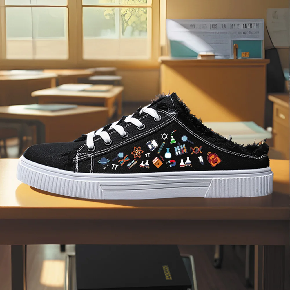 

Women's Sports Shoes for All Seasons, Daily Life, Casual and Simple Women's Canvas Shoes, School Supplies, High-Top Round Toe Flats Bottom Breathable Vulcanized Shoes, Digital Printing Women's Shoes